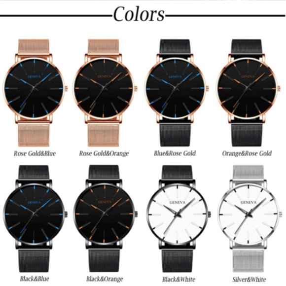 Dark Grey and White Plain Watch - Picture 2 of 2